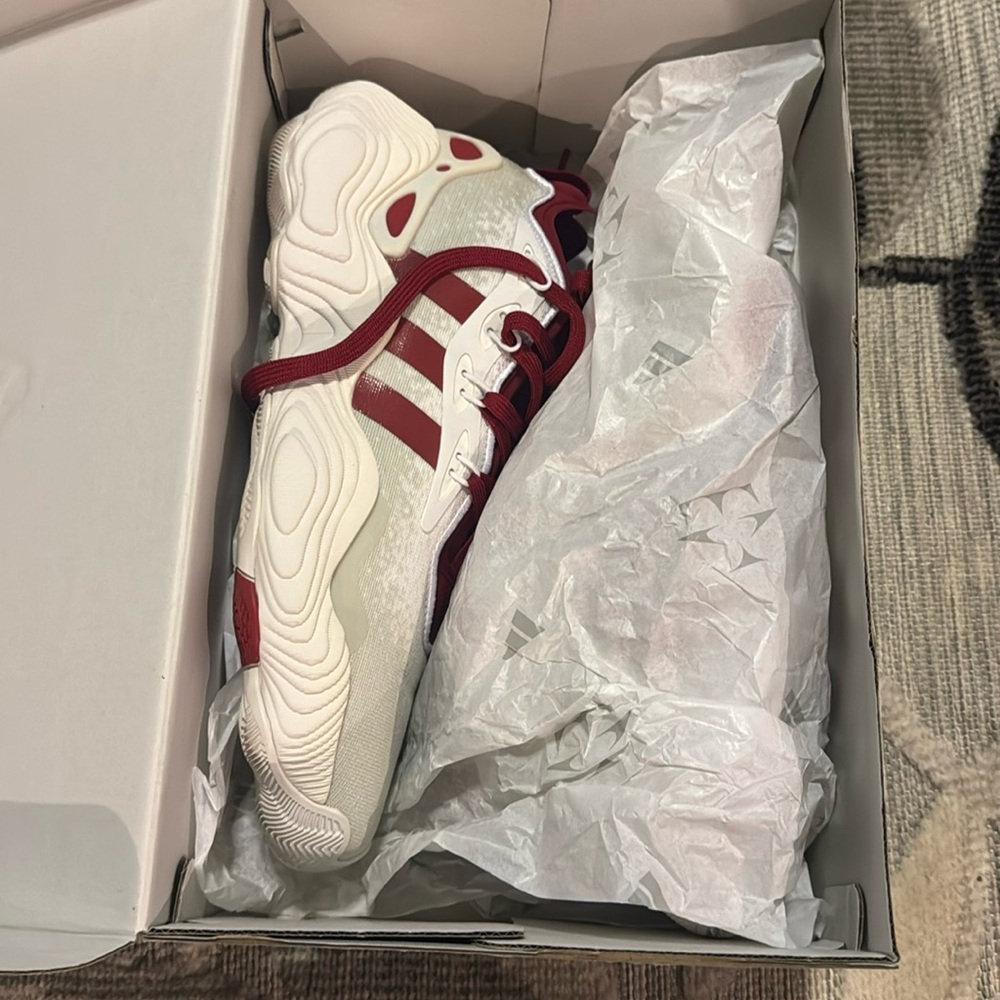 Adidas, Trae Young 3 Team edition, White & Red. Size - M-9.5 W-10.5 - Picture 1 of 6